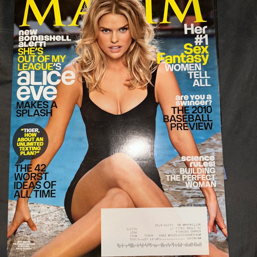 Maxim Magazine Alice Eve cover April 2010